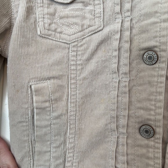 Limited Too Girls XXS Tan Beige Corduroy Button Front Jacket Missing Button - Picture 5 of 10